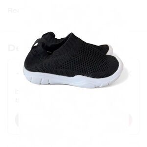 Kids Black Mesh Slip-On Sneakers